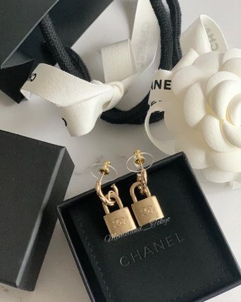 chanel lock earrings