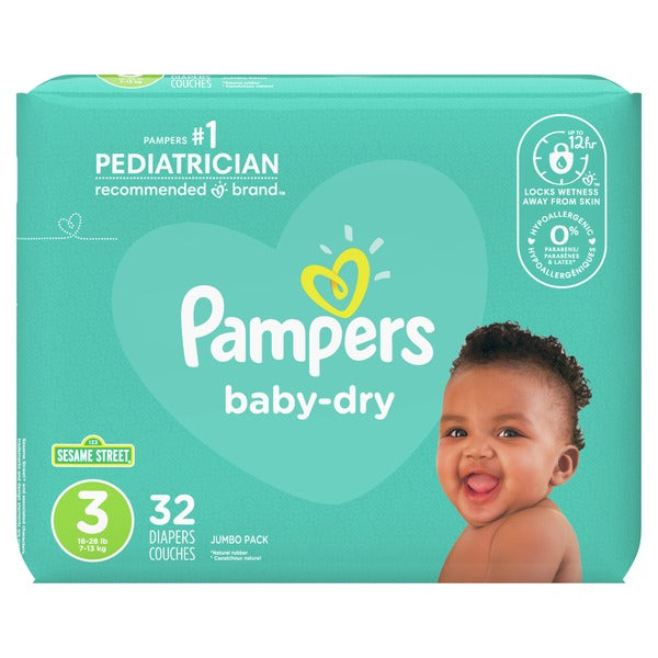Kinderrijmpjes spreker Bloeden Pampers Baby Dry Diapers Size 3 Jumbo Pack (32 Count)