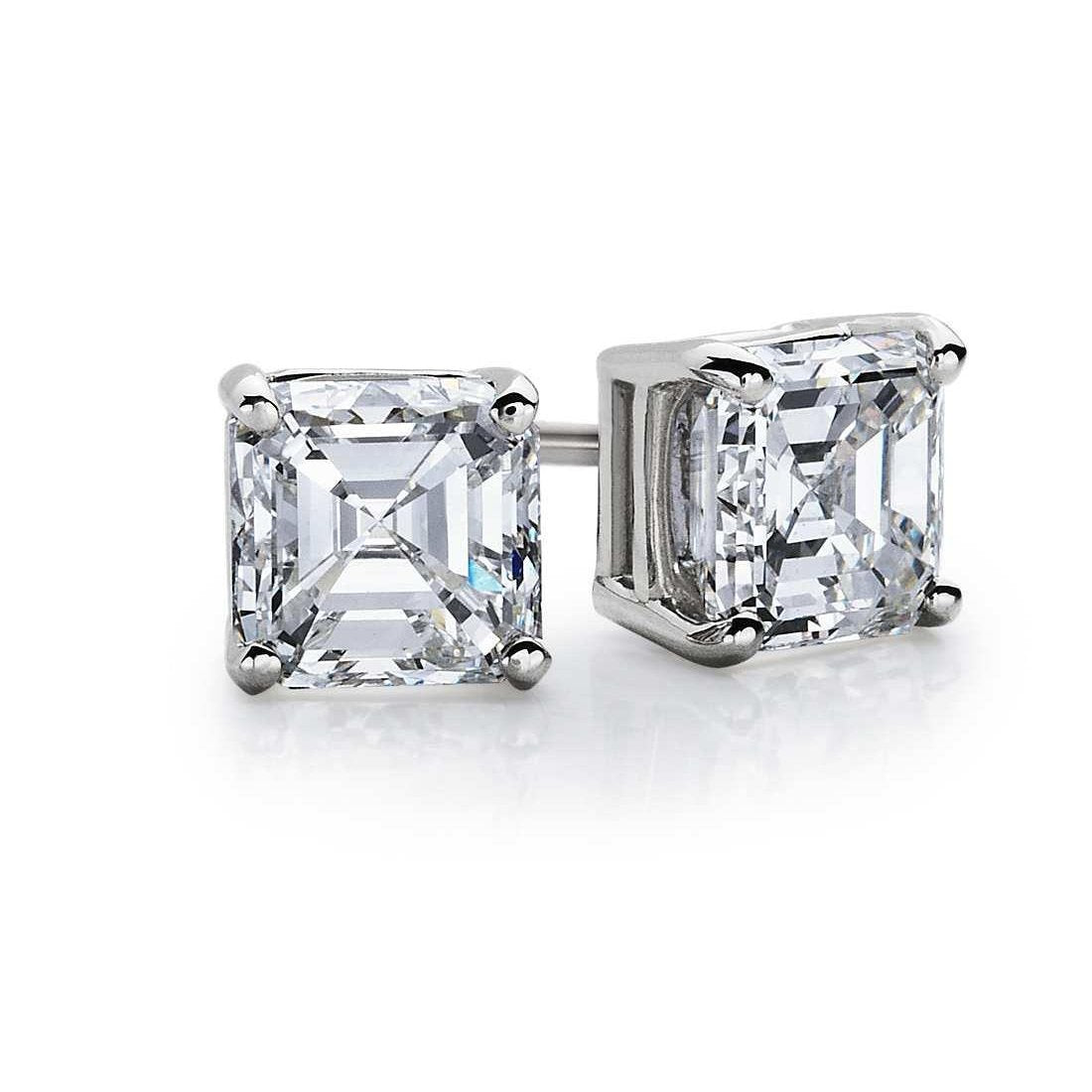 asscher diamond stud earrings