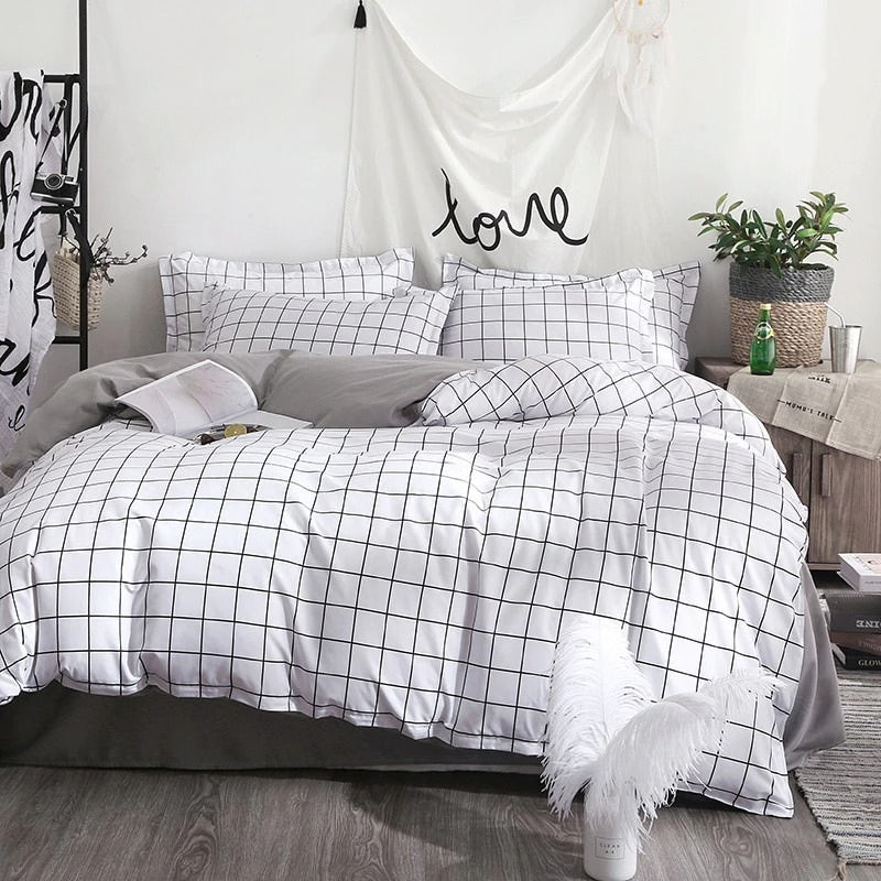 grid duvet cover single