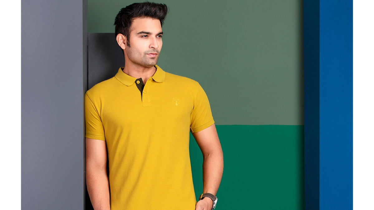 yellow color polo t shirt