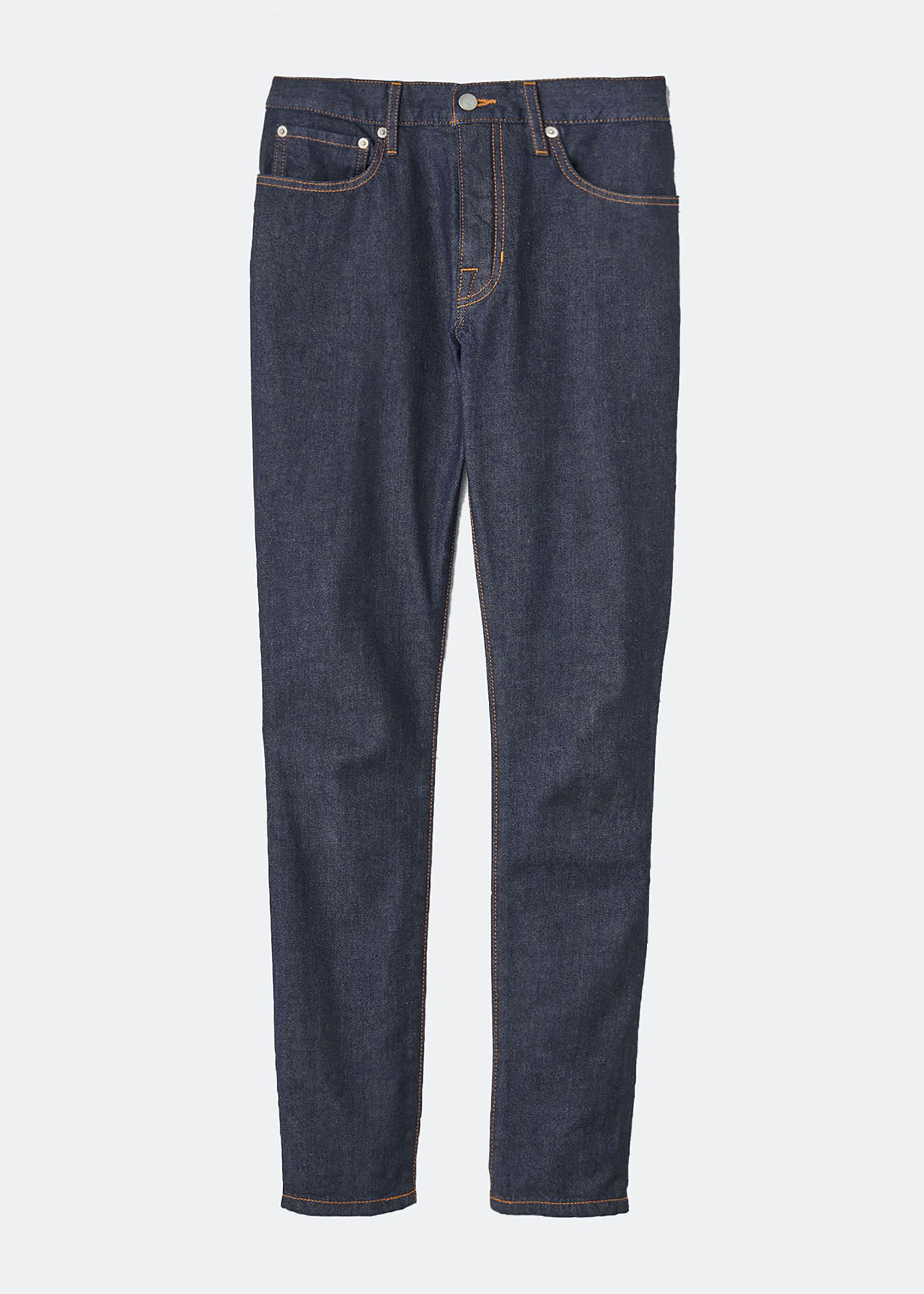 slim denim washed BLUE