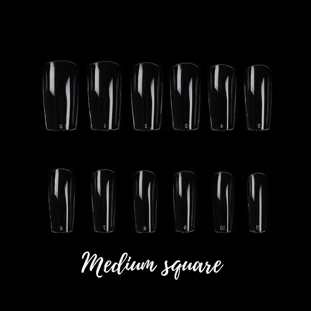 Ready to Wear express gel tips MEDIUM SQUARE 600pc box