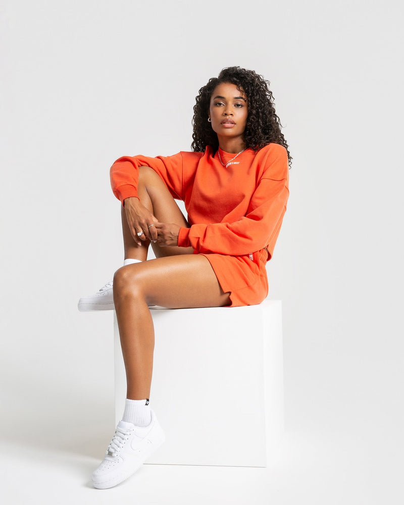 Comfort Cropped Crew Neck | Deep Orange