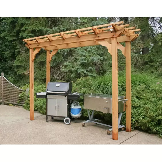 Creekvine Designs 4' x 10' Red Cedar Courtyard Pergola WRF410PERGCVD