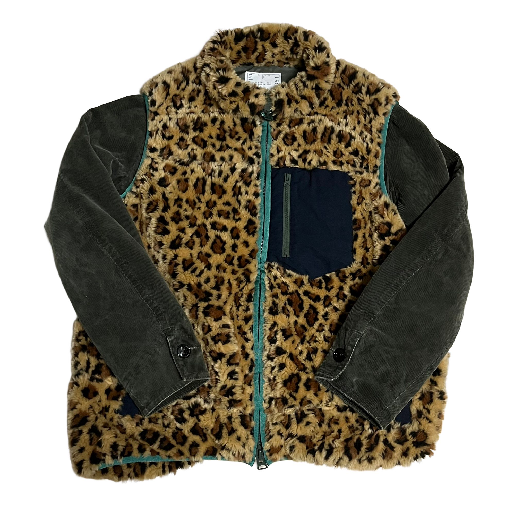 正式的 sacai Garçonne 19aw Leopard leopard eco – fur jacket