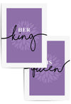king and queen purple bedroom prints