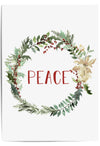 peace holly wreath quote