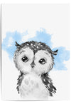 Baby Blue Nursery Owl Print