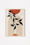 Mid Century Burnt Orange and Black Wall Art Poster 2