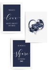 Navy blue ans silver bedroom prints