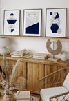 navy blue and grey living room art