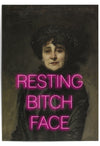 resting bitch face vintage art painting print