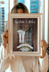 personalised wedding print in a frame