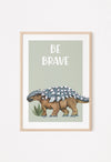 be brave green dino poster