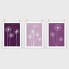 set of 3 lilac themed wall art
