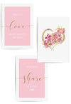 pink and gold set of 3 bedroom prints