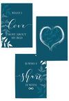 set of 3 teal bedroom wall quotes print set