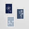 blue dandelion wall art living room prints