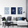 blue dandelion 3pc print set
