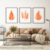 3pc orange fern prints