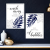 2pc blue bathroom prints