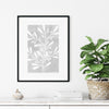 grey leaf print