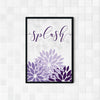 Set of 3 Purple Splish Splash Bathroom Prints