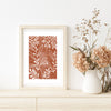 terracotta boho leaf print