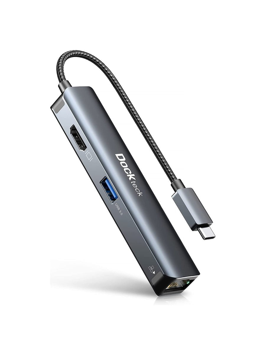 USB C Hub Ethernet|5-in-1 lan Adapter|4K HDMI – Dockteck