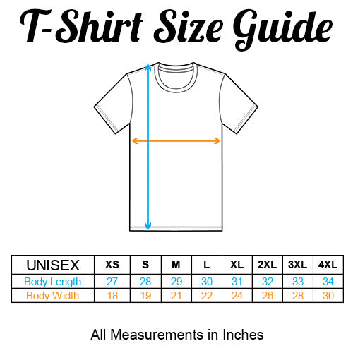 unisex shirt size chart