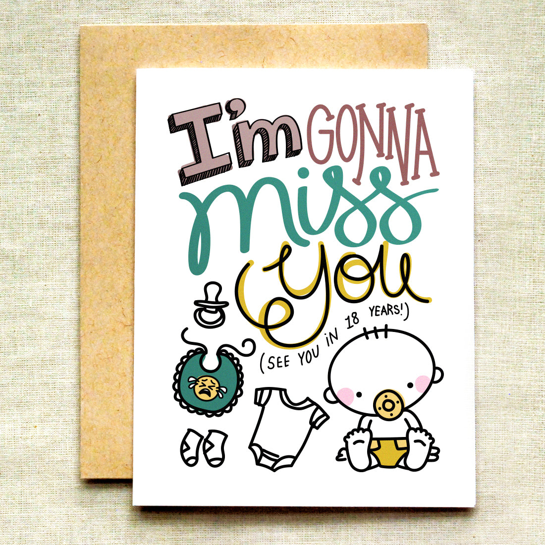 I'm Gonna Miss You Baby Shower Card – Raven + Unicorn