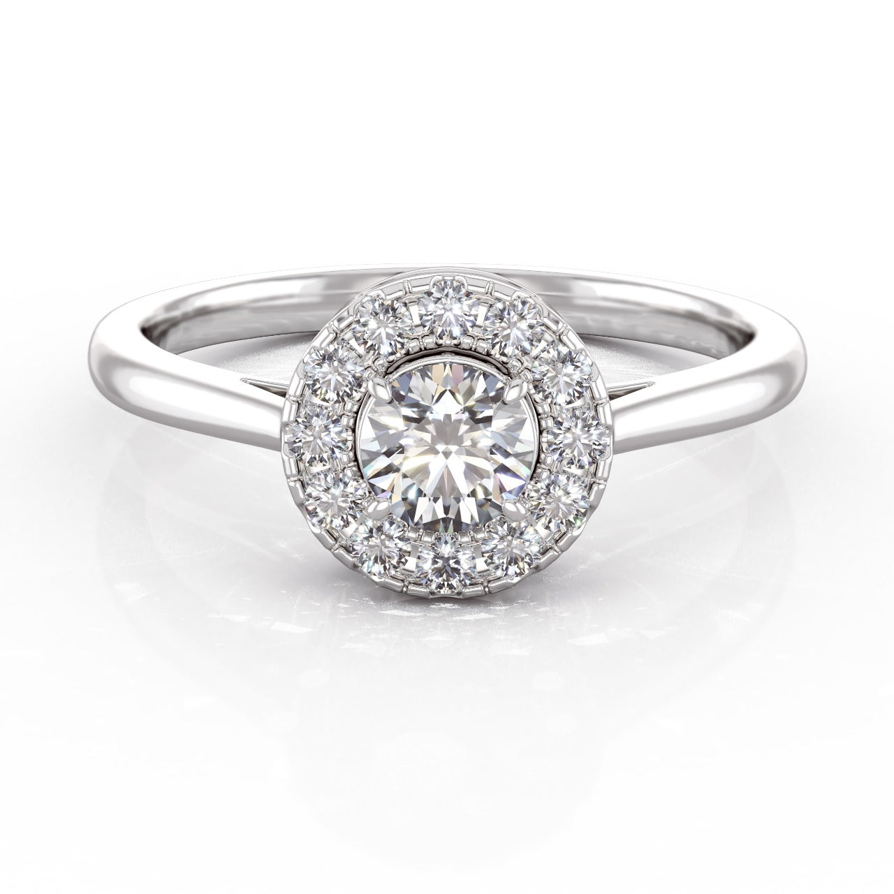 small halo diamond ring