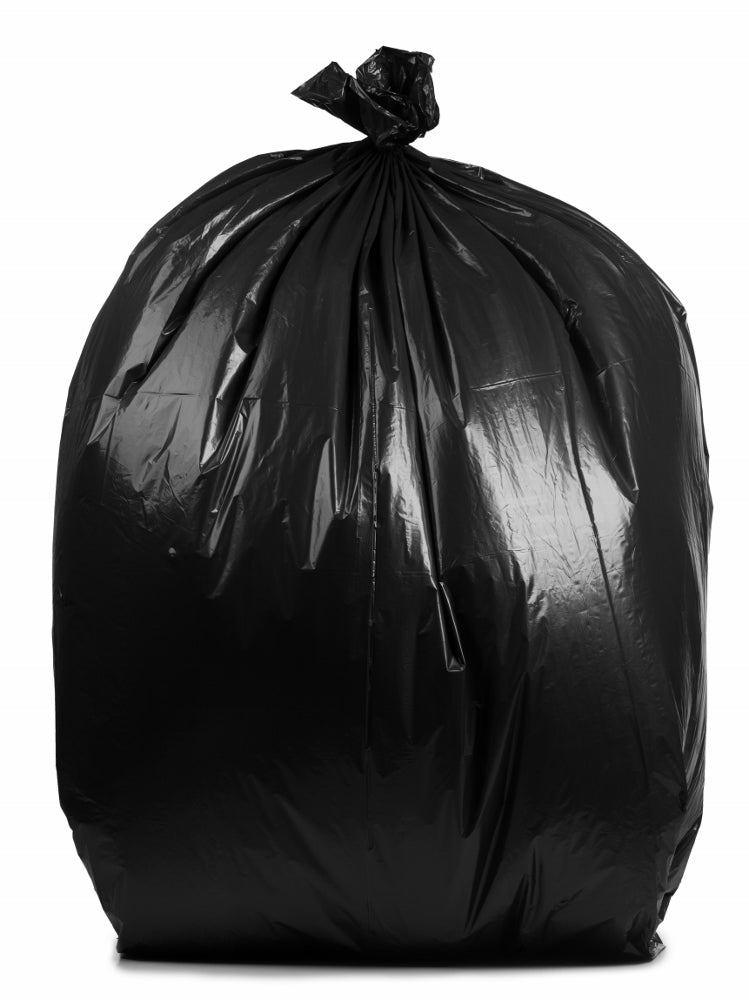 Garbage Bags. 1000 Bags/Case Black PlasticMill 12-16 Gallon 8 Micron 24x33 