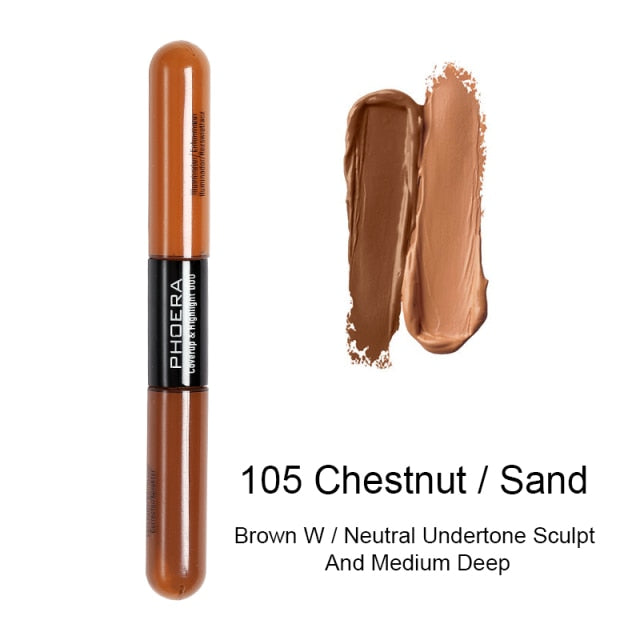 Double Head Liquid Concealer Cream 2 Colors Brighten Face Contour Repair Stick Lasting Highlighter Pencil Makeup Cosmetics TSLM2