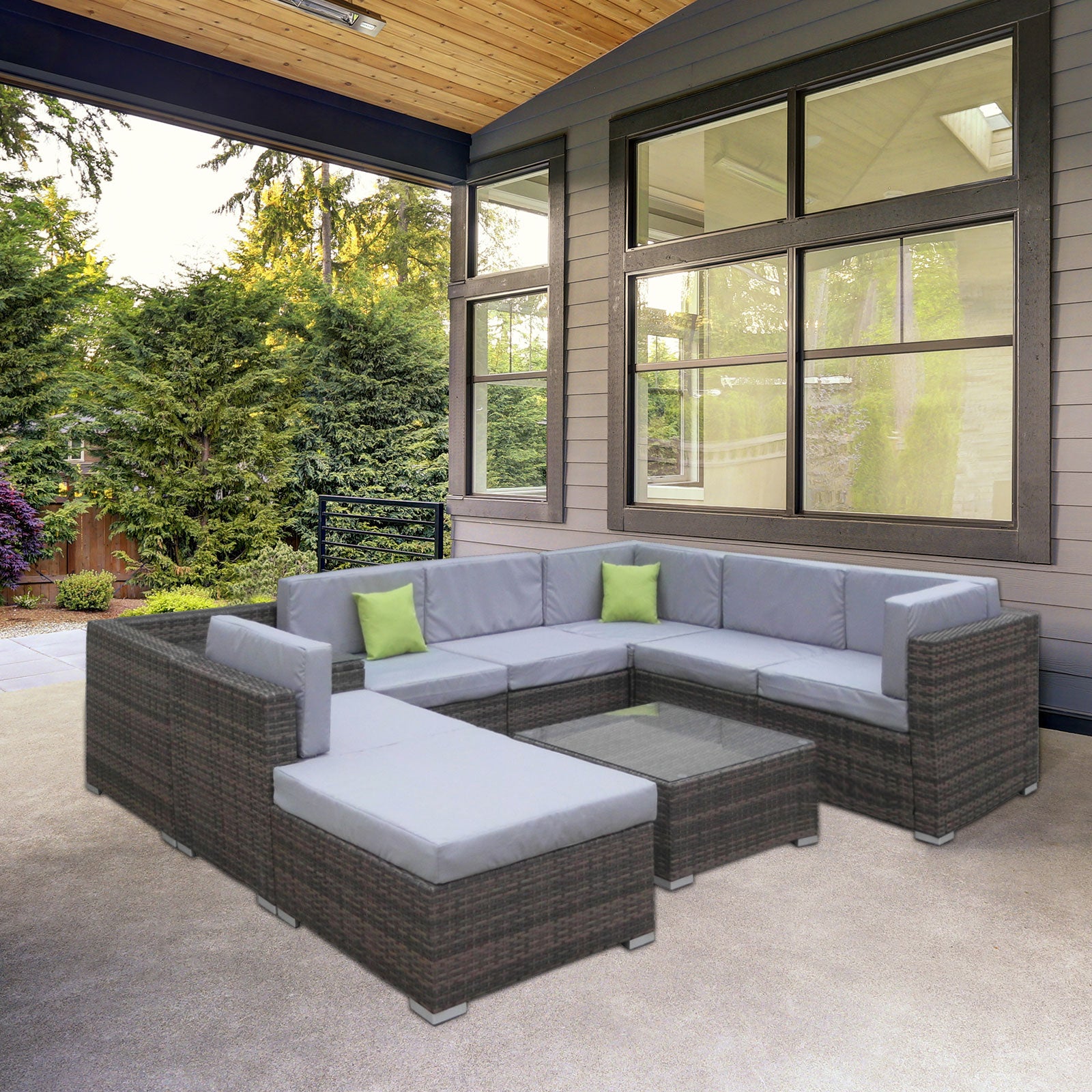 milano 9 piece outdoor setting