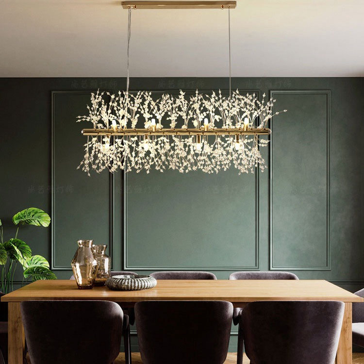 Dandelion Linear Chandelier Light for Dining Room, sputnik linear chandelier