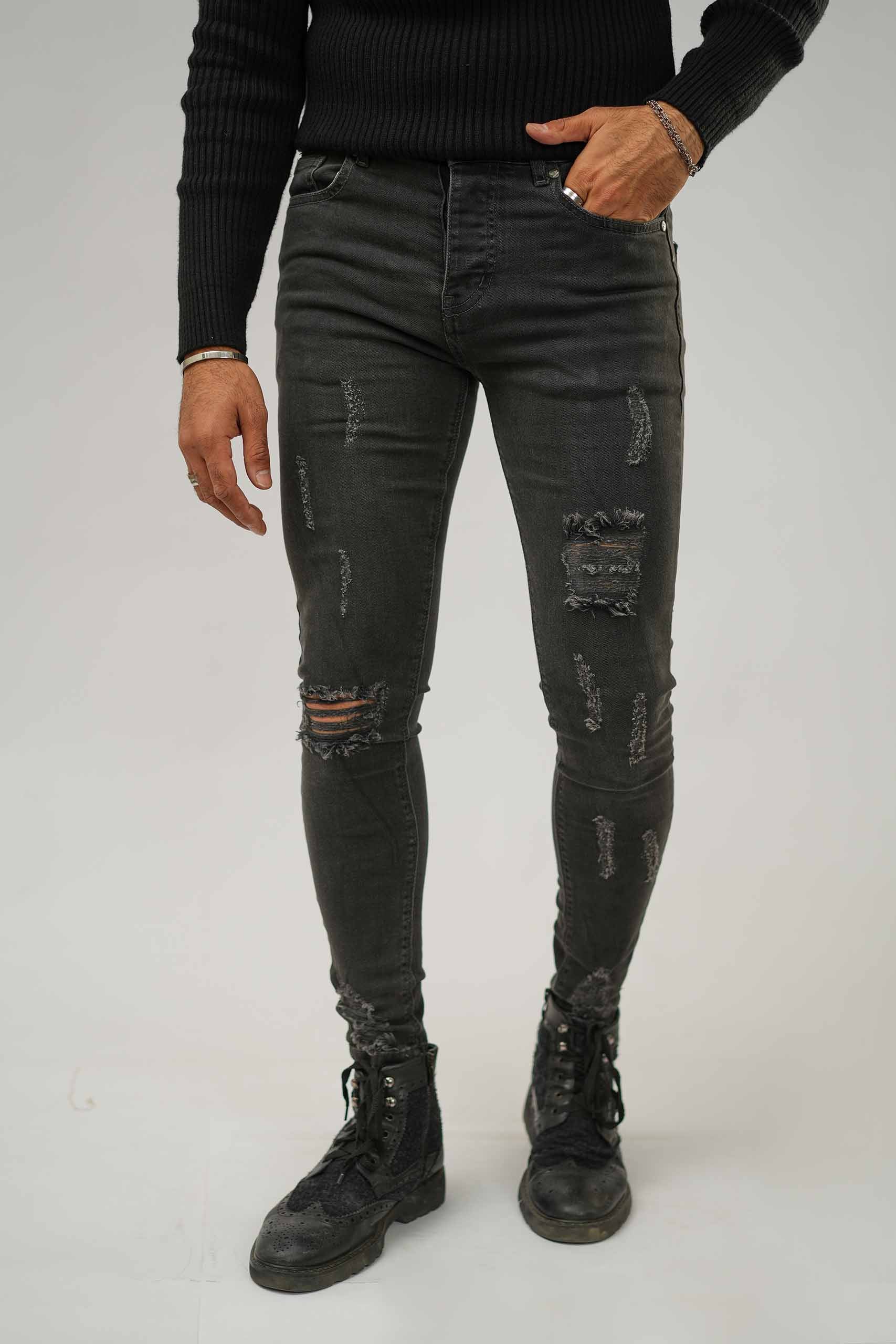 Charcoal Ripped Muscle Fit – Avant Garde
