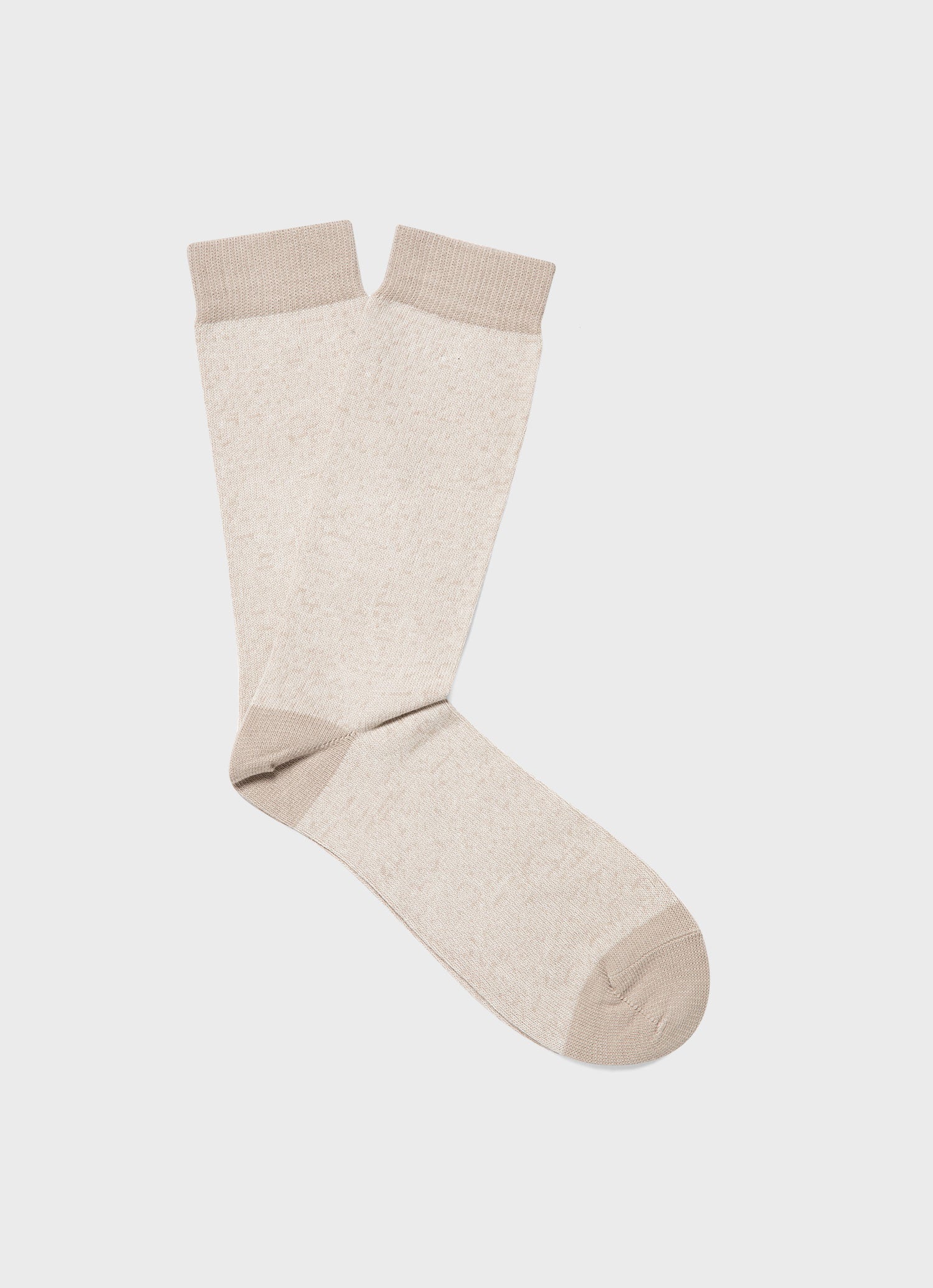 Bounty Terzijde Onzorgvuldigheid Men's Cotton Sock in Light Sand/Ecru Twist | Sunspel
