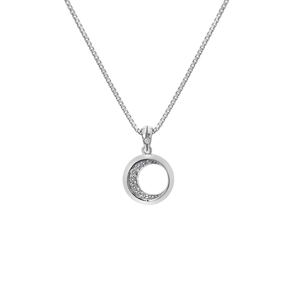 hot diamonds moon necklace