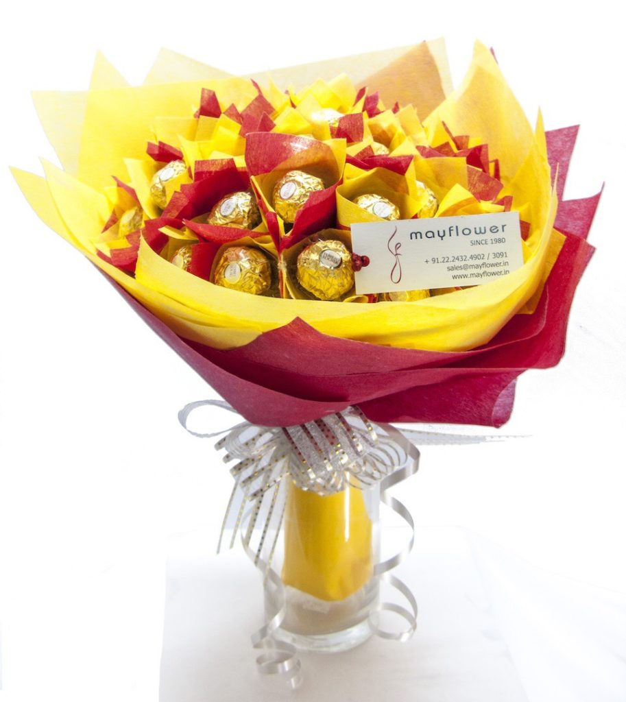 Chocolate with Flower Bouquet