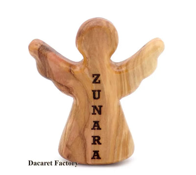 Customized Guardian Angel | Personalized Engraving | Handheld Prayer Angel, Olive Wood |Palm Comfort Figurine| Stress, Worry and Anxiety| Baptismal Gift| New Born Baby, Birthday and Gender Reveal| Adult and Senior Gifts| New Favor