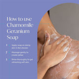 Load image into Gallery viewer, CHAMOMILE GERANIUM SOAP WITH OLIVE OIL &amp; SHEA BUTTER | For Dry &amp; Dehydrated Skin | 100 g