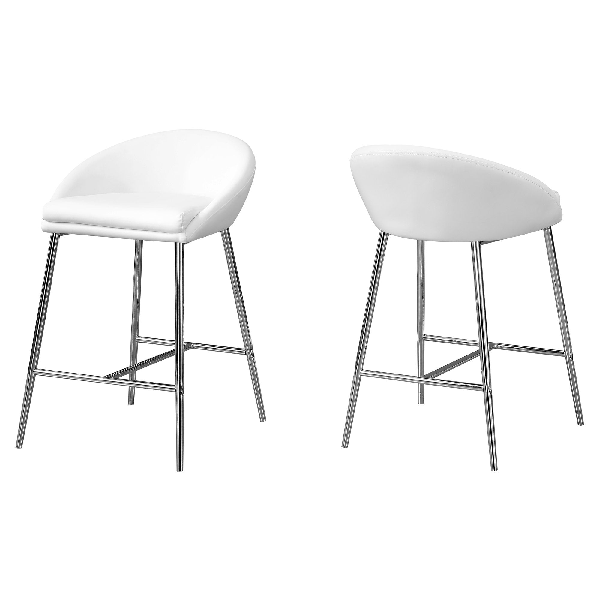 white leather bar stools with chrome legs