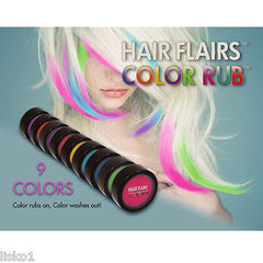 HAIR CHALK Hair Flairs Color Rub, Temporary Vibrant Fun Hair Colors .14 oz. (orange) LMS