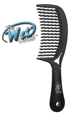 Luxor Professional The Wet Comb Hair Detangling shower comb, wavetooth (black)