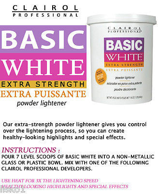 Hair Bleach Clairol Basic White 16oz Powder Lightener Extra