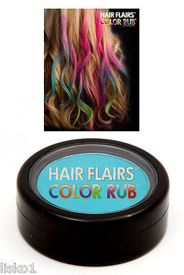 HAIR CHALK Hair Flairs Color Rub, Temporary Vibrant Fun Hair Colors .14 oz. (Teal) LMS