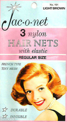 HAIR NET Jac-O-Net #161 French Type Tiny mesh Hair Nets w/Elastic (3) pcs Blonde