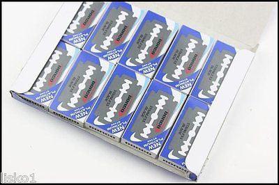 NEW DORCO STAINLESS STEEL_ST300 PLATINUM BLADE_100 CT BLUE